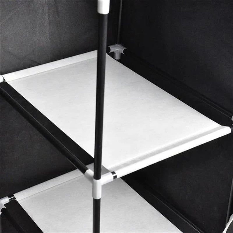 Non Woven Wardrobe with 4 Layers and 8 Grids in Navy Blue
