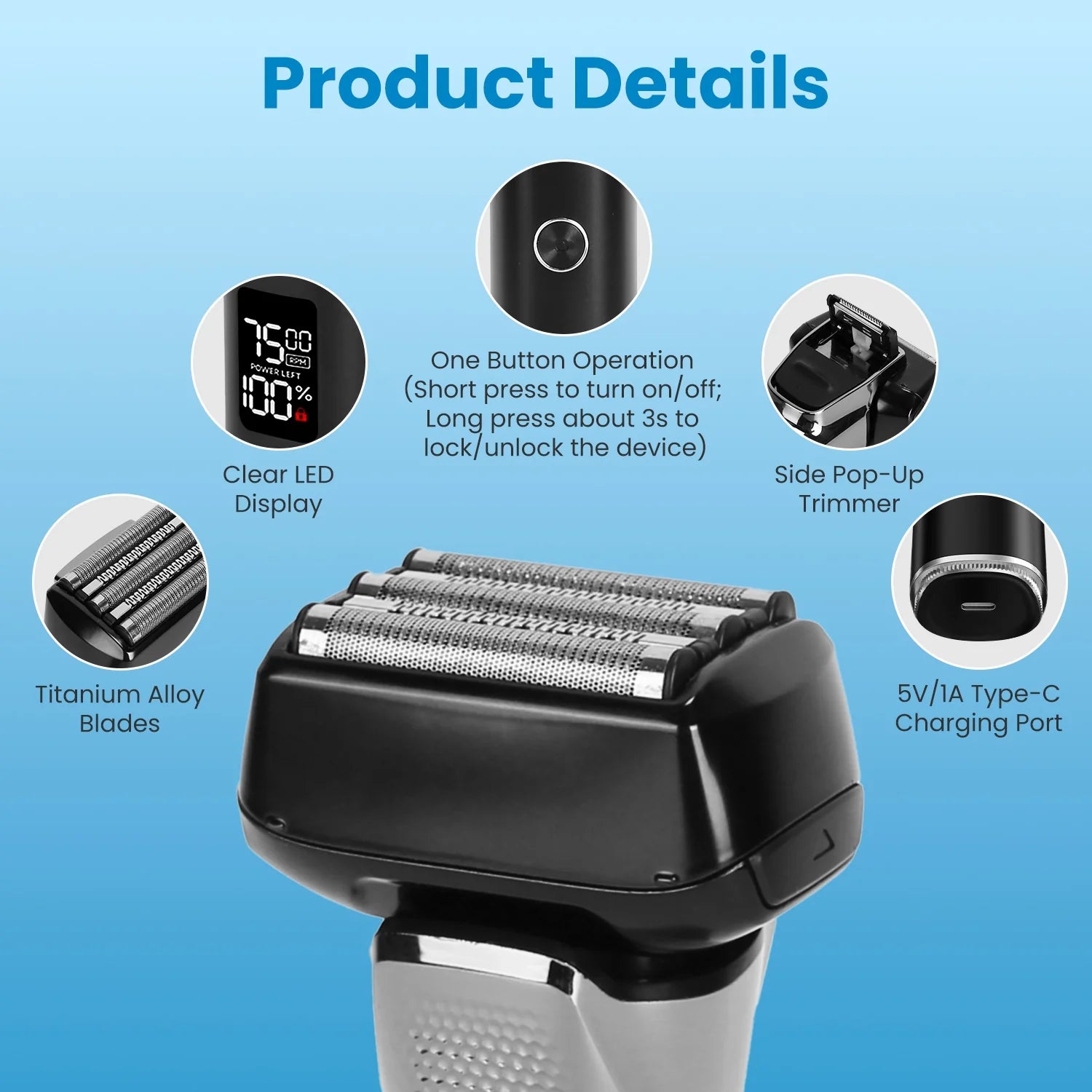 Electric 5-Blade Face Shaver 