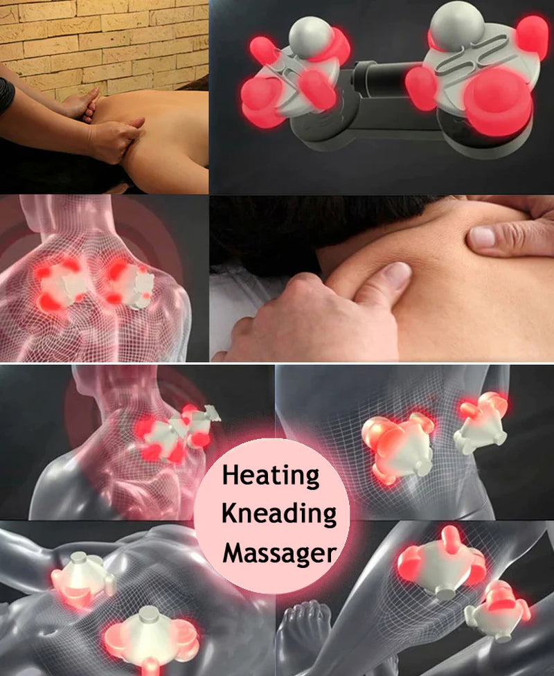 Shiatsu Heated Back Neck and Shoulder 3D Kneading Pillow Massager