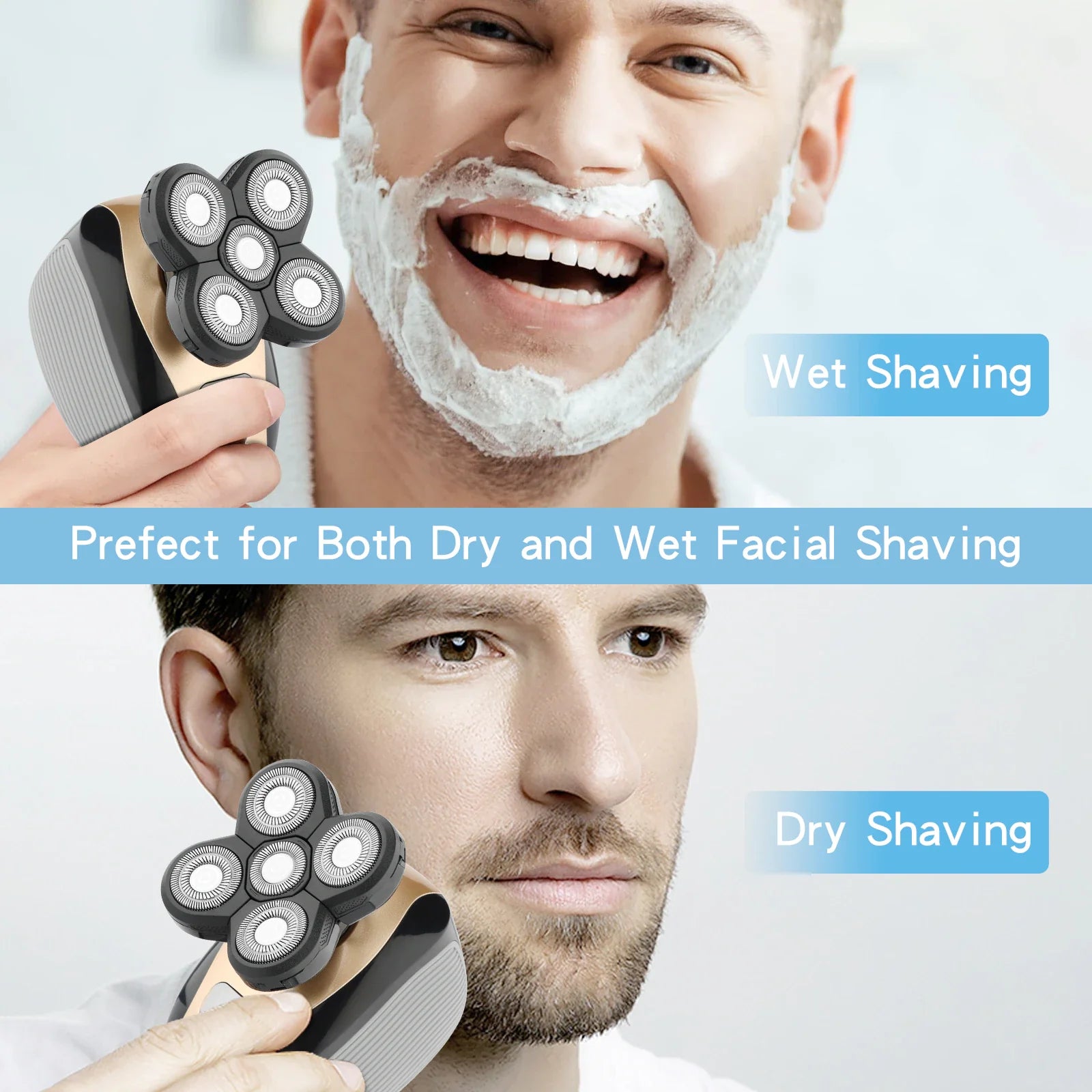 5-In-1 Rechargeable Rotary Electric Shaver