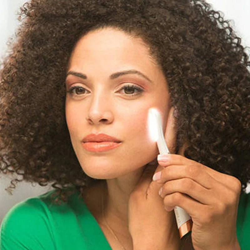 Electric Facial Hair Remover & Eyebrow Trimmer with LED Light