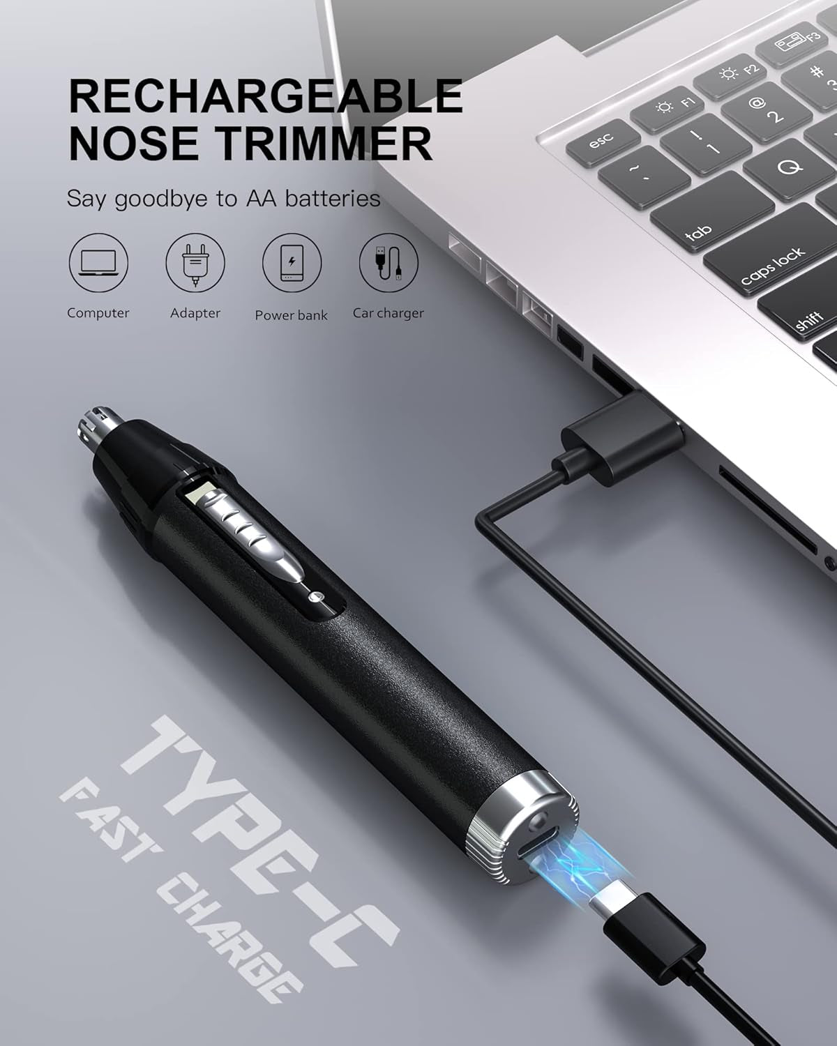 Nose Hair Trimmers for Men ，Nose Hair Trimmer Rechargeable -2023 Professional Painless Nose Clipper Ear & Facial Hair Trimmer-Ipx7 Waterproof Dual Edge Blades for Easy Cleansing